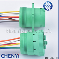 Grüner 9-Pin Auto Wasserdichter Steckverbinder Diagnosewerkzeug Runder Kabelbaum-Stecker HD16-9-1939S-P080 HD10-9-1939P-P080