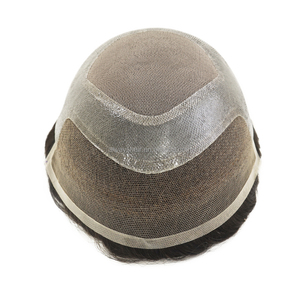 Versalite-Off Zwart Duurzaam Fijn Mono Polyhuid Franse Kant 30Mm Golf 130% Dichtheid Haarprothese Kale Mannen 6 Inch Toupetje - Product Image 4