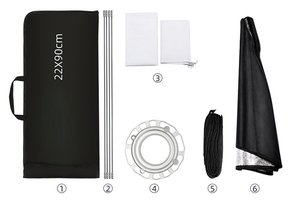 Rejilla de Aleación de Aluminio YUEYING de 22x90 cm con Montura Bowens para <span class=keywords><strong>Flash</strong></span>, Luz Estroboscópica, Fotografía Godox - Product Image 6