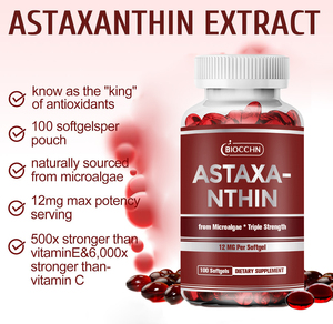 Astaxanthine de marque privée 12mg | Capsule d'astaxanthine de qualité supérieure Suppléments antioxydants Gélules | Soutient la santé des yeux, des articulations et de la peau - Product Image 3