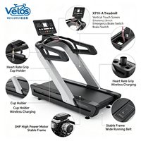 Tapis roulant électrique pliable Velos Fitness avec écran LED et moniteur de fréquence cardiaque sans fil pour la maison et la salle de sport