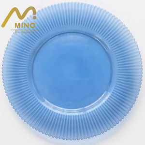 Plato de Cristal Transparente de Lujo Clásico con Borde Acanalado en Color Caramelo para Decoración de Mesa en Bodas, Eventos y Cenas - Product Image 4