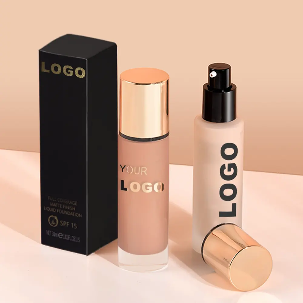 High Quality Foundation Liquid Full Cover long lasting private label matte Waterproof Makeup Foundation