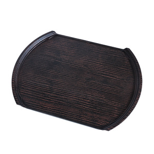 Plateau en imitation acajou en forme de lames de sabre, couleur bois de rose, pour servir thé, café, desserts, usage hôtelier - Product Image 5