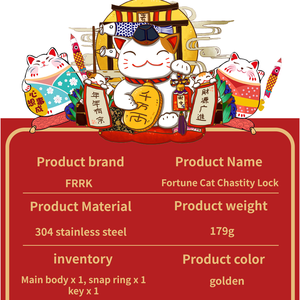 FRRK acciaio oro e scheggia gatto maschio gabbia di castità maschio bondage SM fermare <span class=keywords><strong>l</strong></span>'erezione giocattolo del <span class=keywords><strong>sesso</strong></span> <span class=keywords><strong>per</strong></span> <span class=keywords><strong>l</strong></span>'<span class=keywords><strong>uomo</strong></span> - Product Image 2