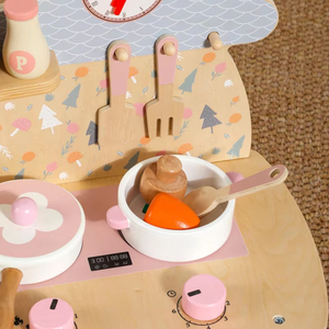Juego <span class=keywords><strong>de</strong></span> <span class=keywords><strong>Cocina</strong></span> <span class=keywords><strong>de</strong></span> Juguete <span class=keywords><strong>de</strong></span> Madera Montessori, Estufa, Ollas y Sartenes, Regalo Educativo para Niños, Personalizable OEM al por Mayor - Product Image 3