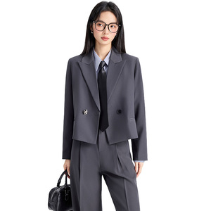 Women's Suit Set Two-Piece Formal Workwear Anti-Wrinkle Polyester Spandex Blend Midi Skirt Office Commuting Style - Product Image 5