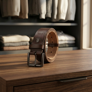Ceinture de fête pour homme en cuir de vachette véritable de qualité supérieure, avec boucle carrée robuste, écologique, imperméable, à ardillon en acier, fabriquée selon les normes BS - Product Image 1