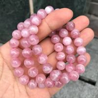 10mm Joli Bracelet Rond Naturel Madagascar Quartz Rose Pierres Précieuses