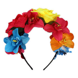 Diadema Grande de Rosas Artificiales Estilo Mexicano para Mujeres y Niñas - Accesorios para Fiestas y Fotos - Product Image 5