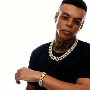 สร้อยคิวบาแบบมีฟองอากาศขนาด 16 มม. สไตล์ฮิปฮอป เรียบง่าย แฟชั่นสำหรับผู้ชาย สร้อยแฟชั่น Tanjing สร้อย Lijing - Product Image 1