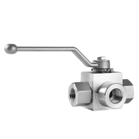 Válvula de Bola de Alta Presión de Control Hidráulico de Fluidos de Tres Vías y Dos Posiciones Manual de Acero Inoxidable F304 para Aceite OEM