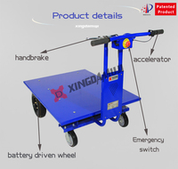 Chariot électrique à quatre roues en acier inoxydable avec batterie 48V/20Ah pour entrepôt et ferme, personnalisable OEM