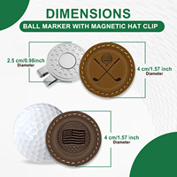 Marqueur de balle de golf personnalisé aimant de réfrigérateur laser aimant de réfrigérateur marqueur de balle de golf en cuir véritable pour gravure