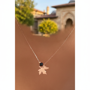 Collier Chic en Argent Sterling 925 Azuris avec Cristal et Motif Feuille, Collection Élégante Fabriquée en Turquie - Product Image 3