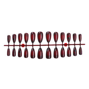 Faux ongles à presser rouge vin en forme d'amande – Faux ongles gothiques pour Halloween, finition brillante, réutilisables, pour les fêtes et le quotidien - Product Image 4