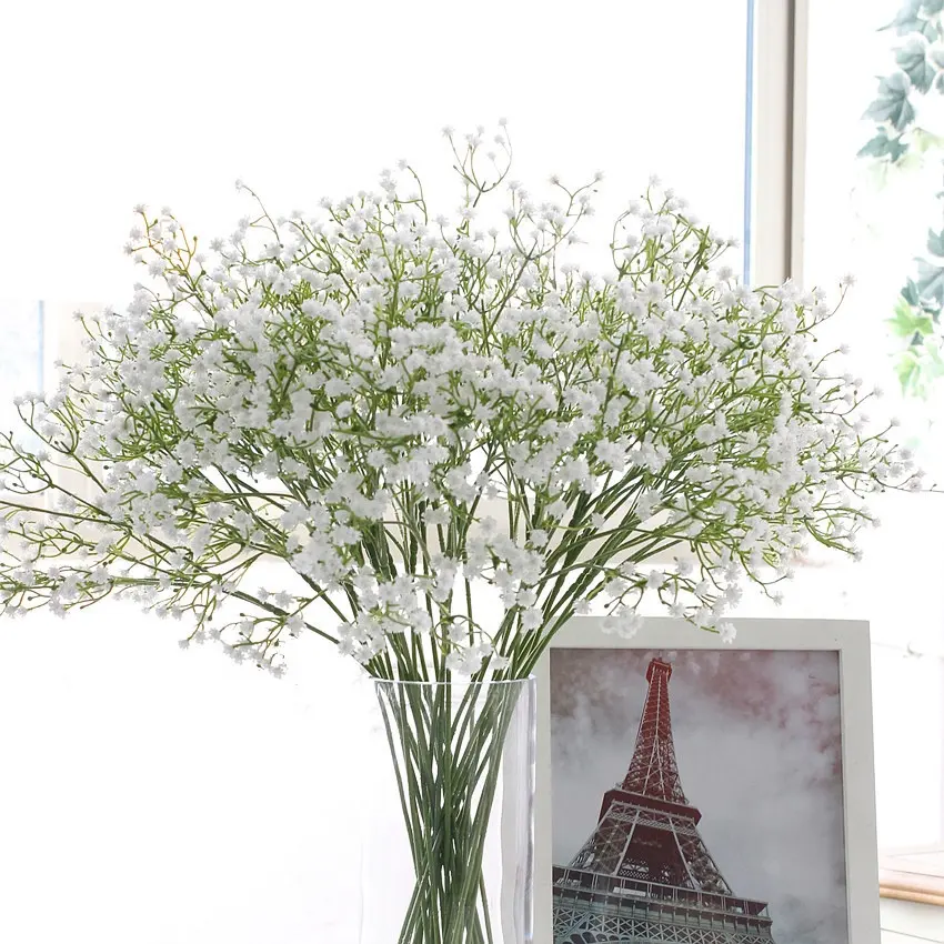 M426 Günstige Großhandel Hochzeits zubehör Dekorieren Gypsophila Blumen Seide Blume Babys Atem Künstliche Blumen Weiße Hochzeit