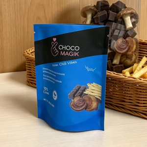Custom Printed Blue Stand Up Bags High Barrier Foil Food Bag For Dark Chocolate Snack Cacao Functional Food Packaging - Product Image 5