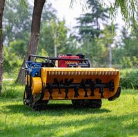 Robot Pemotong Rumput Industri Kecil Lebar Pemotongan 800mm Mesin Diesel Remote Control Crawler Lawn Mower DIY