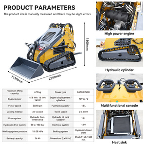 <span class=keywords><strong>Mini</strong></span>-chargeuse compacte sur chenilles pour usage domestique, tracteur-chargeuse à vendre - Product Image 4