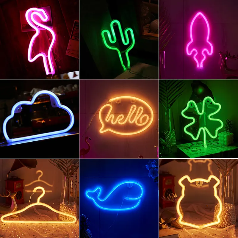 Wall Art Sign Bedroom Decoration Rainbow Hanging Fashion Custom Neon Animal Lights Night Lamp Luz Neon Pared for Home Party