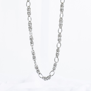 yunnique Men's Titanium Steel <b>Necklace</b> Elliptical <b>Ring</b> Geometric Design Punk Hip Hop Style Chain Jewelry - Product Image 3