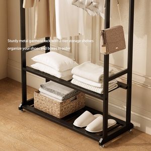 Cross-border metal storage <b>clothes</b> <b>rack</b>, indoor and home use, simple and multifunctional floor-standing <b>clothes</b> <b>rack</b>, clothing - Product Image 2