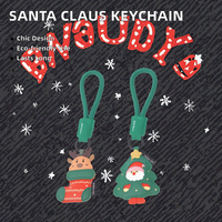 Porte-clés en cuir Père Noël Elk Cadeau de Noël Chaussettes Drôle Mode Sac Accessoires Porte-clés Charmes Élégant Sac en cuir de Noël Charme