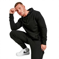 Ensemble de survêtement unisexe essentiel : sweat à capuche vierge, pantalon de jogging, ensemble sweat-shirt et pantalon de survêtement à logo personnalisé