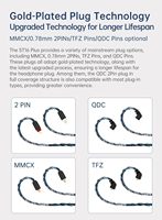 KBEAR ST16 kabel Earphone IEM 16 Core, kabel Monitor dalam telinga, pin TFZ/QDC 2pin ditingkatkan MMCX/0.78mm