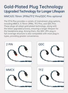 Câble pour écouteurs KBEAR ST16 IEM Cordons améliorés pour casque 16 cœurs MMCX/0.78mm 2 broches/broches <span class=keywords><strong>TFZ</strong></span>/broches QDC Fil de moniteur intra-auriculaire - Product Image 5