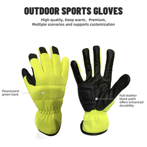 高可见度 OEM 定制滑雪手套 荧光绿 男女通用 防水 分指保暖冬季滑雪手套 - Product Image 2