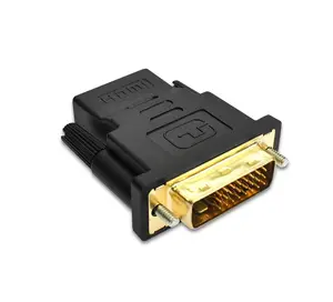 DVI D 24 + 1 25 Pin erkek HDMI dişi adaptör altın kaplama dönüştürücü HDTV TV için