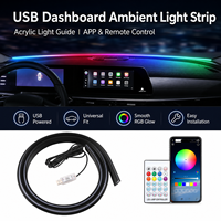 Lumière ambiante universelle pour console centrale de voiture 12V, étanche, avec LED contrôlées par application, puissance nominale 3-5W, bande lumineuse intérieure