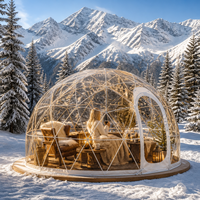 Nouvelle conception de tente géodésique transparente en PVC de 5 m, tente de glamping de luxe, maison igloo avec salle de bain