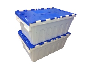 Bac de rangement en plastique empilable avec couvercle intégré et trous de ventilation TSS-TBX604026V 600X400X260mm - Product Image 4