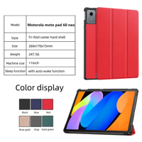 Étui intelligent pour tablette en cuir PU, pliable en trois parties, fin, léger, anti-rayures, avec fonction veille, pour Moto Pad 60 Neo 60 Lite 60 Pro