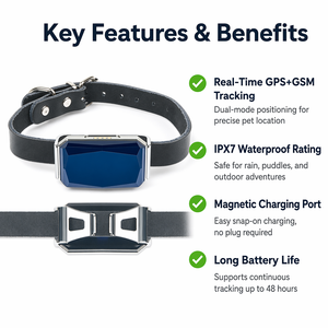 Logo personalizzato GSM GPRS Wifi Pet Tracker GPS impermeabile con collare in pelle <span class=keywords><strong>per</strong></span> cane/gatto localizzatore perso - Product Image 3