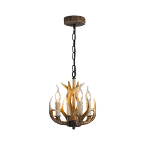 Lámpara de Araña de Resina con Diseño de Asta de Ciervo, <span class=keywords><strong>Estilo</strong></span> Americano Retro, para Sala de Estar, <span class=keywords><strong>Comedor</strong></span>, Decoración Nórdica Creativa para Cafetería, Casa de Huéspedes o Cabaña - Product Image 4