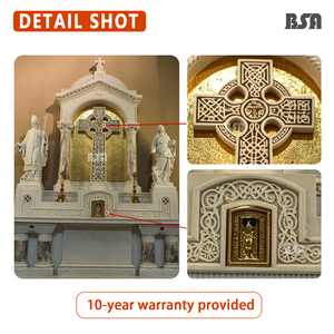 Altare Cattolico in Marmo Intagliato a Mano BSA con Croce Celtica e Design del Nodo Celtico, Altare Religioso Personalizzato <span class=keywords><strong>per</strong></span> Chiesa e Cappella - Product Image 3