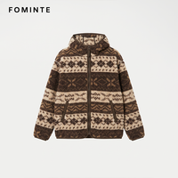 Veste polaire à capuche imprimée motif ethnique, entièrement zippée, en molleton Sherpa, chaude, pour l'hiver, style streetwear, coupe oversize, décontractée