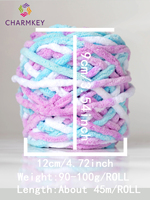 Wholesale 100g Antipilling Soft Colorful Crochet Scarf Mixed Dyed Color Velvet Chunky Chenille Yarn for Hand Knitting Blankets