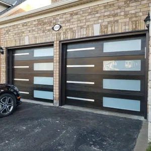 Door Garage Custom Fiberglass Full Glazed Electric Panoramic Garage Door