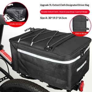 Sacoche de <span class=keywords><strong>porte</strong></span>-bagages arrière pour vélo électrique et VTT, grande capacité, imperméable, avec <span class=keywords><strong>housse</strong></span> de pluie, réfléchissante et fixation stable - Product Image 1