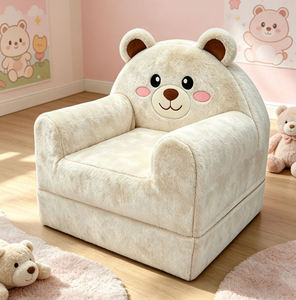 Canapé pliant pour enfants en mousse haute densité, fauteuil inclinable pour tout-petits, canapé-lit de sol en peluche douce pour chambre à coucher, design moderne, pour bébés de 2 ans et plus, direct usine - Product Image 4