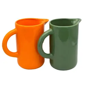 Arvest-Jarra de cerámica personalizada para el Día de Acción de Gracias, Juego de 2 piezas, naranja y verde