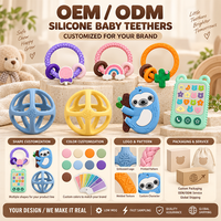 Anneau de dentition pour bébé, jouet de dentition, bâtonnet de dentition, anneau de dentition en silicone en forme de donut arc-en-ciel ou étoile, qualité alimentaire, personnalisable OEM