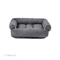 Lit pour chien en peluche semi-fermé avec rebord surélevé et coussins capitonnés pour chiens de petite, moyenne et grande taille, vente en gros, OEM