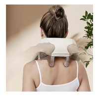 Masseur portable relaxant pour le cou, les épaules et le dos, à usage domestique et professionnel, avec mouvement de pétrissage 3D, télécommande sans fil, massage chauffant et minuterie
