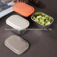 Boîte à condiments carrée en acier inoxydable avec couvercle, assiette à salade tomate, coupelle à sauce, nouveau style chinois